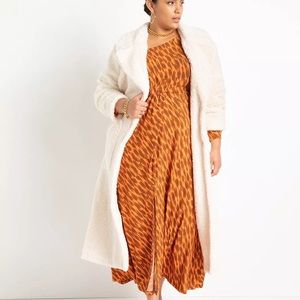 ELOQUII teddy coat with belt